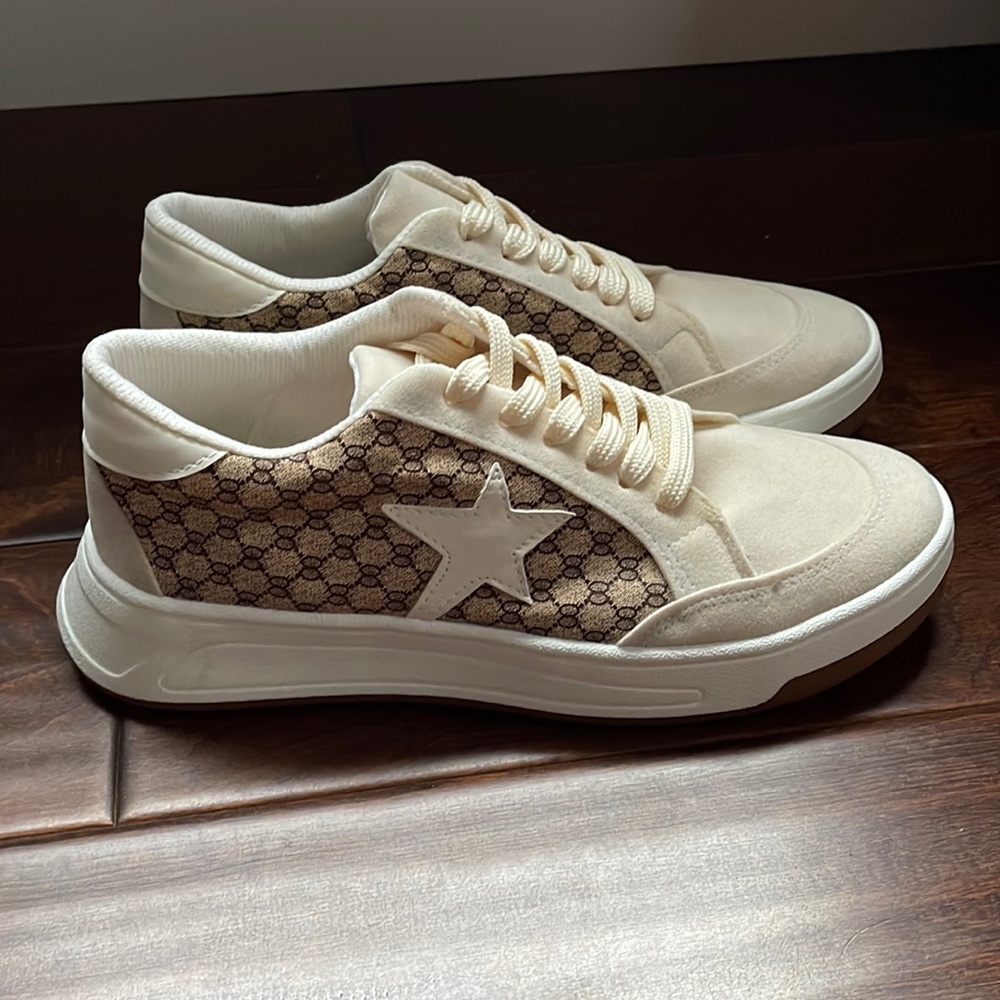 Ladies designer inspired sneakers with memory foam